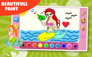 Little Mermaid Coloring capture d'écran 2