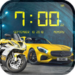 Cars and Bikes Clock Live Wall