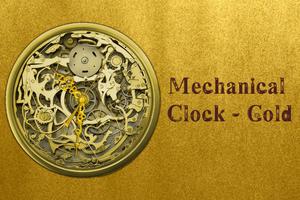 Mechanical - Gold Analog Clock Poster