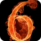 Fiery number 6 live wallpaper icon