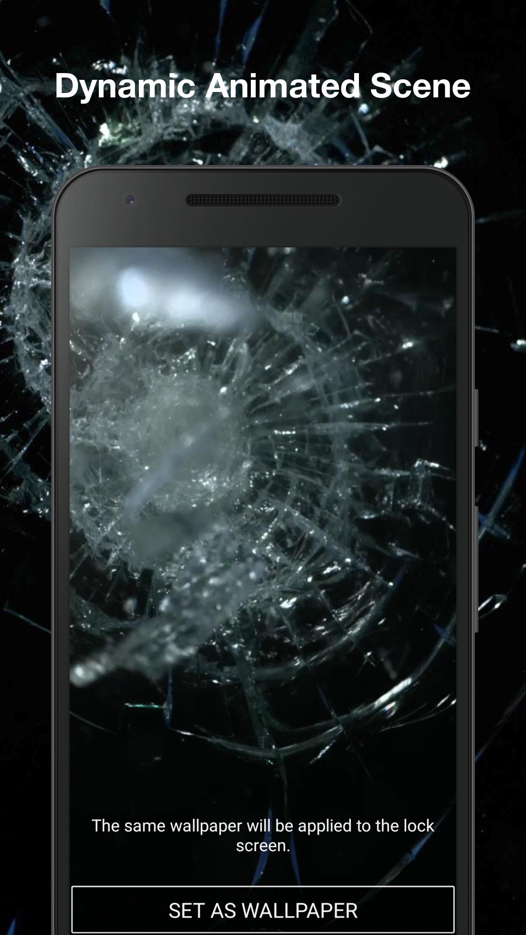 Android için kırık ekran hareketli duvar kağıdı APK�yı İndir