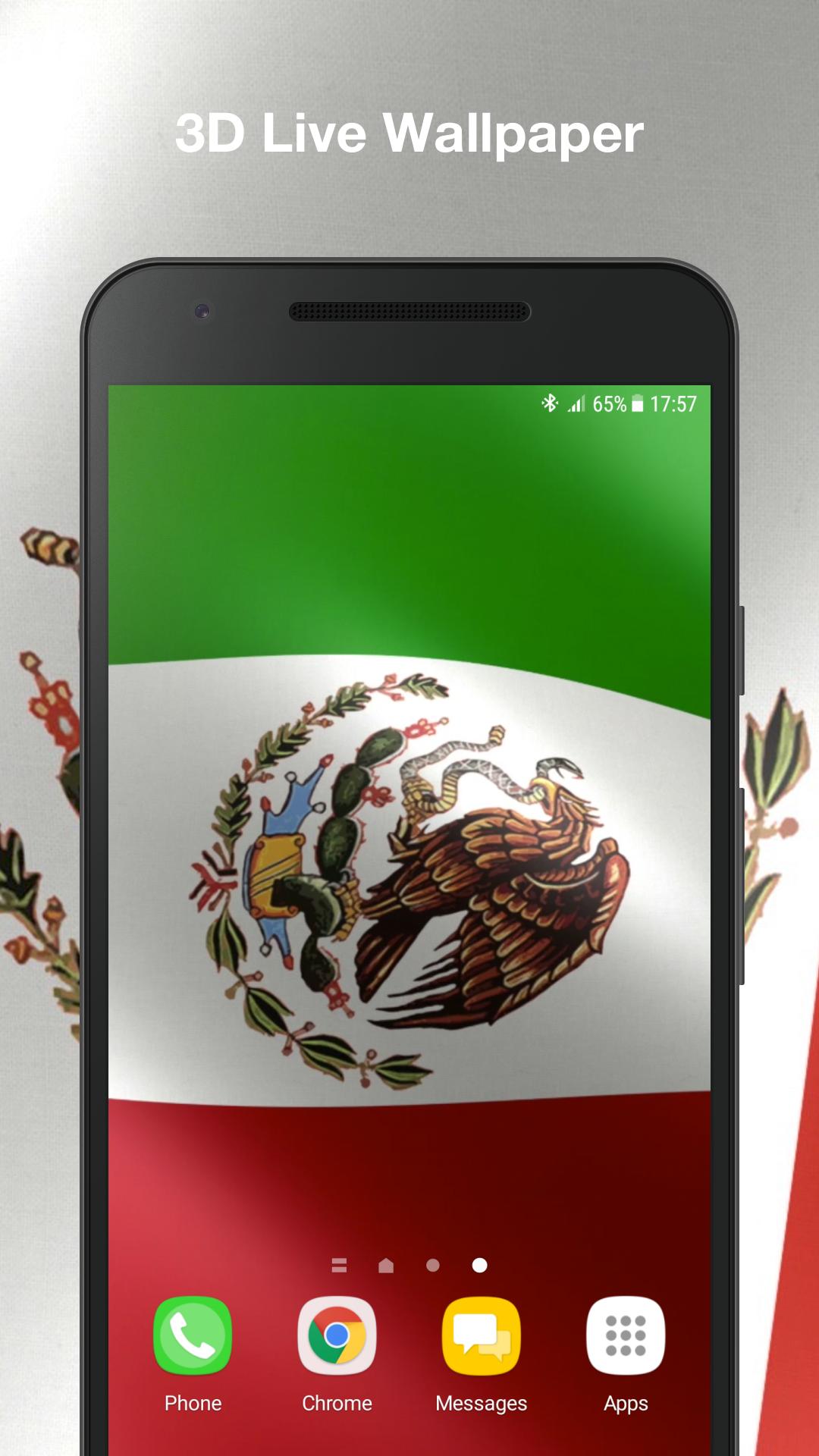 Android için 3d meksika bayrağı animasyonlu duvar kağıdı APK�yı İndir