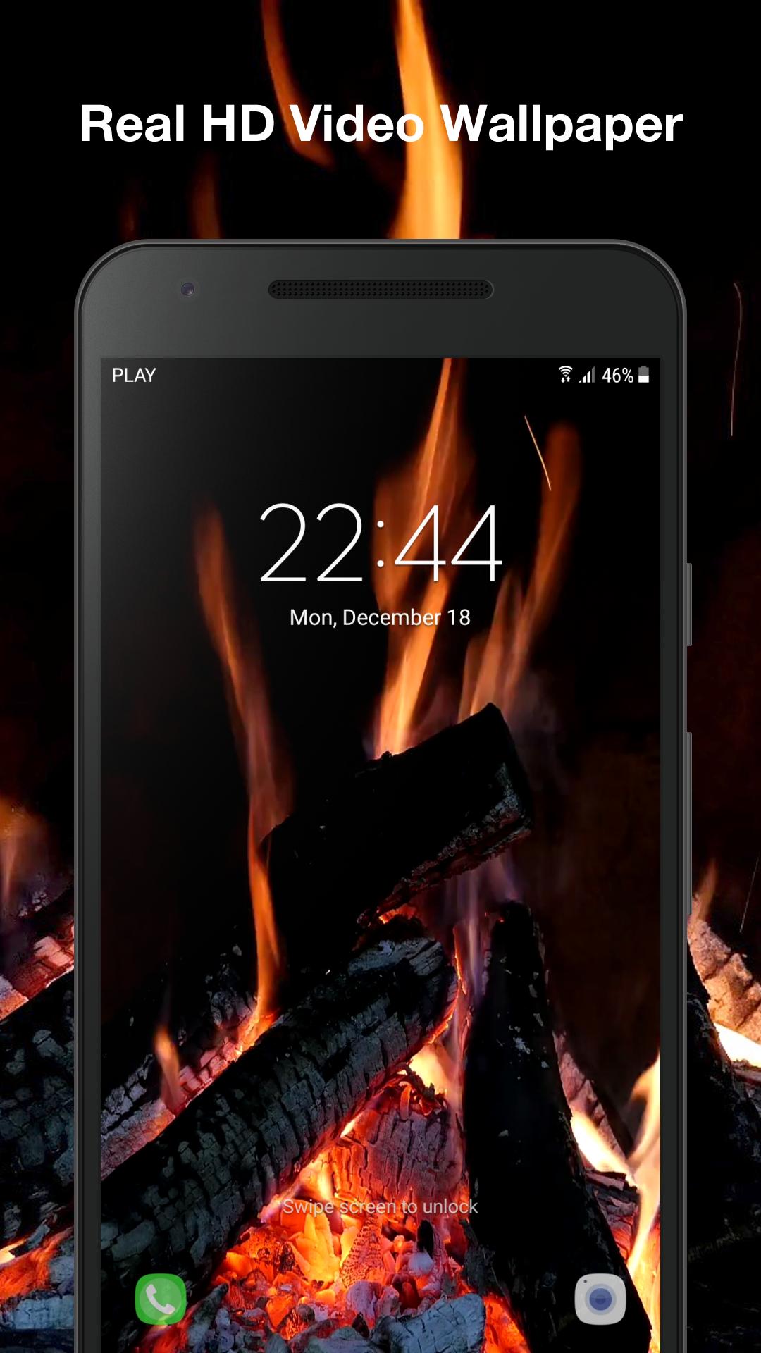 Android için gerçek şömine hareketli duvar kağıdı APK�yı İndir