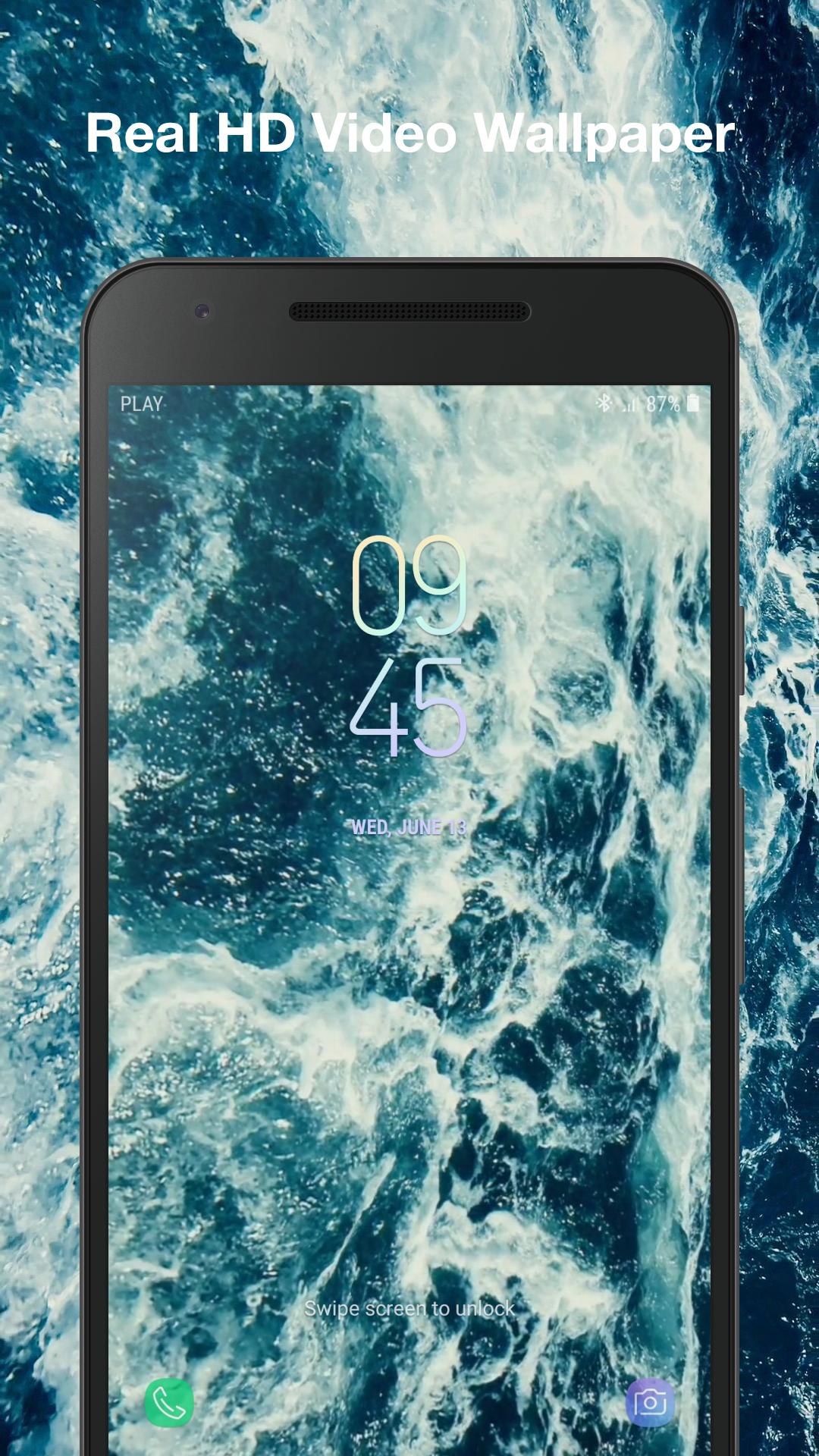 Android için gerçek okyanus dalgaları animasyonlu duvar kağıdı APK�yı