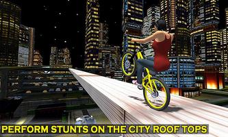 Impossible Rooftop Bicycle Stunt Rider Affiche
