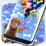 Cute puppy zipper lock screen icon