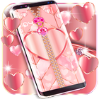 Rose gold lock screen zipper icono