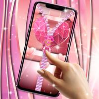 Rose gold lock screen zipper syot layar 2