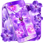 Violet zipper lock screen icône