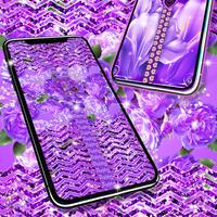 برنامه‌نما Violet zipper lock screen عکس از صفحه