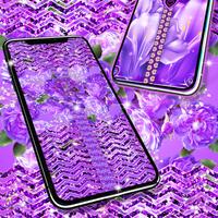 Violet zipper lock screen स्क्रीनशॉट 2