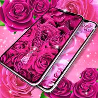 Lock screen zipper pink rose скриншот 1