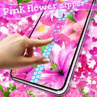 Pink flower zipper lock screen Affiche