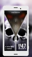 Skull Zipper Lock Screen Plakat
