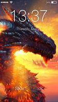 Fire Dragon Lock Screen Affiche