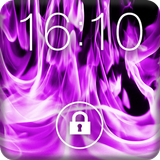 Purple Flame Fire Screen Lock icône