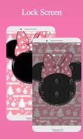 Pink Cute Minny Bowknot Lock Screen Theme ポスター