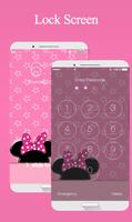 Pink Cute Minny Bowknot Lock Screen Theme スクリーンショット 1