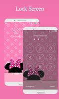 Pink Cute Minny Bowknot Lock Screen Theme スクリーンショット 3
