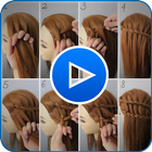 发型视频教程女孩的头发在家里 图标
