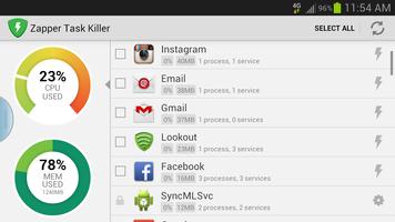 Zapper Task Killer اسکرین شاٹ 3