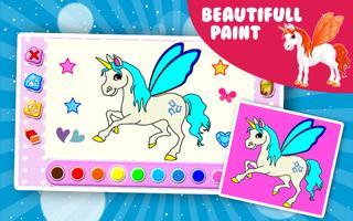 Unicorn coloring book পোস্টার