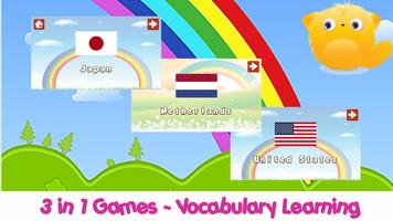 ABC Alphabet Kids World Flags Affiche