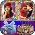 Birthday Cake Dual Photo Frame icône