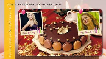 برنامه‌نما Birthday Cake Dual Photo Frame عکس از صفحه