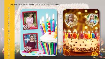 برنامه‌نما Birthday Cake Dual Photo Frame عکس از صفحه