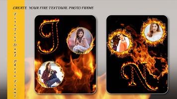 Fire Text Dual Photo Frame syot layar 3