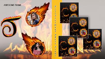 Fire Text Dual Photo Frame اسکرین شاٹ 1