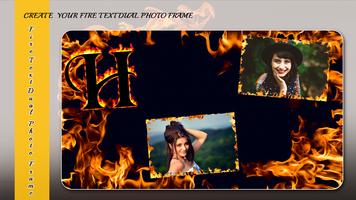 برنامه‌نما Fire Text Dual Photo Frame عکس از صفحه