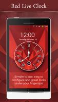 Red Clock Live Wallpaper capture d'écran 1