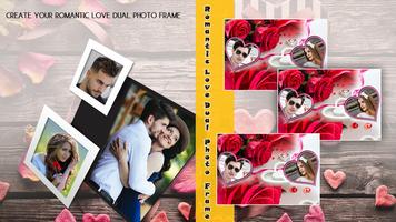 Romantic Love Dual photo Frame Affiche
