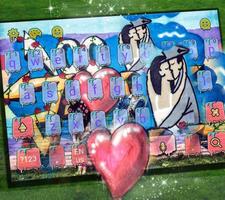 Love Kiss Graffiti Keyboard theme syot layar 1