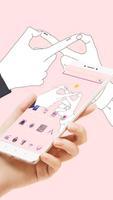 Love Pink Hand Theme captura de pantalla 1