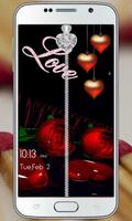 Love Zipper Lock Screen syot layar 1