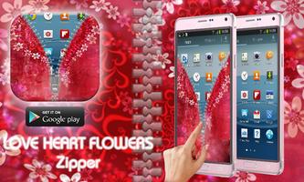 Love Heart Flowers Zipper Lock 포스터