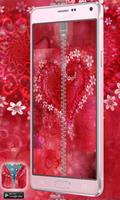 Love Heart Flowers Zipper Lock 스크린샷 1