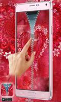 Love Heart Flowers Zipper Lock 스크린샷 2