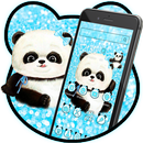 Lovely Blue Panda Glitter Theme APK