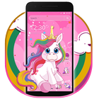 Cute Cartoon Unicorn Theme icono