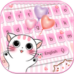 Lovely chat Keyboard Theme rose minou pink kitty