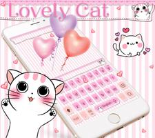 Schön Katze Tastatur Thema Rosa Kitty Lovely cat Plakat