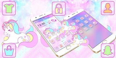 برنامه‌نما Cute Dreamy Unicorn Theme عکس از صفحه