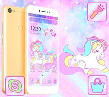 Cute Dreamy Unicorn Theme captura de pantalla 1