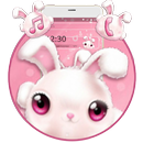 Lovely Pink Rabbit Theme APK