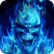 Skulls in a blue flame live wp