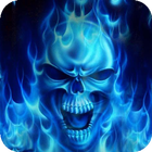 Skulls in a blue flame live wp 图标